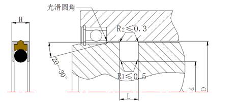 孔用旋轉(zhuǎn)組合密封件DRDA截面結(jié)構(gòu)圖