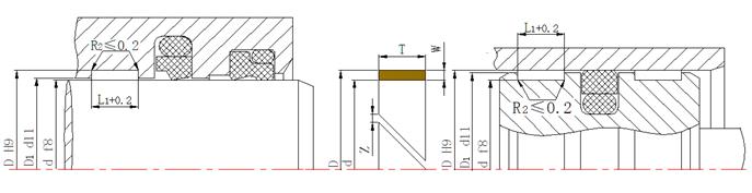 食品級(jí)密封件,導(dǎo)向環(huán)DST截面結(jié)構(gòu)圖