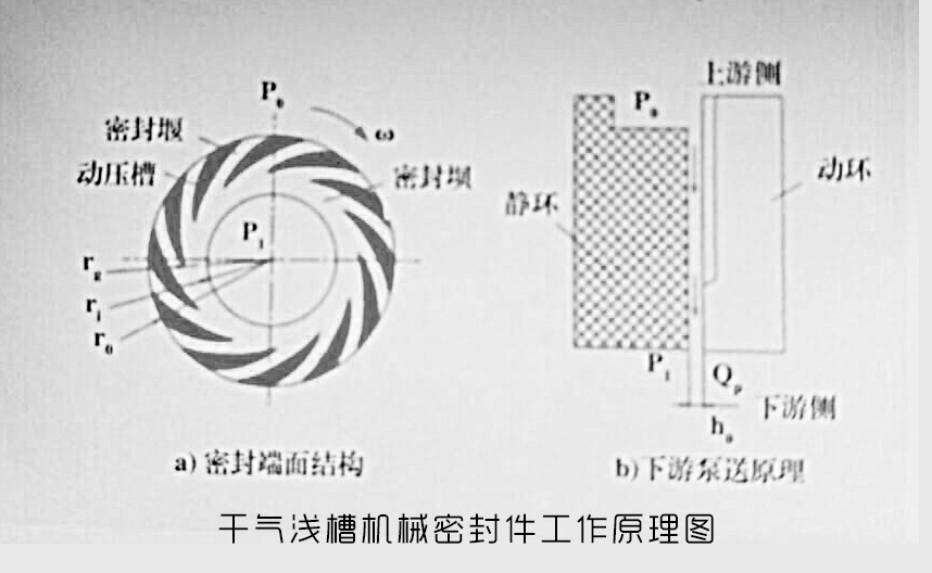 干氣淺槽機(jī)械密封件工作原理圖