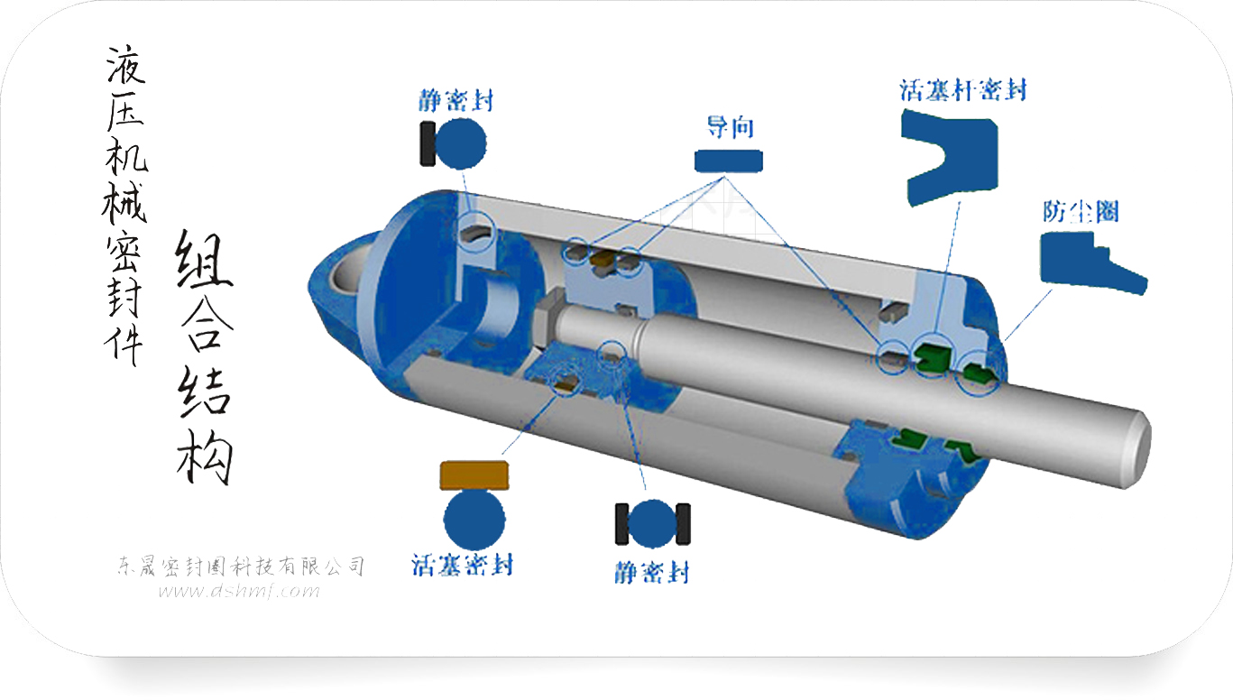 液壓機(jī)械密封件組合結(jié)構(gòu)圖