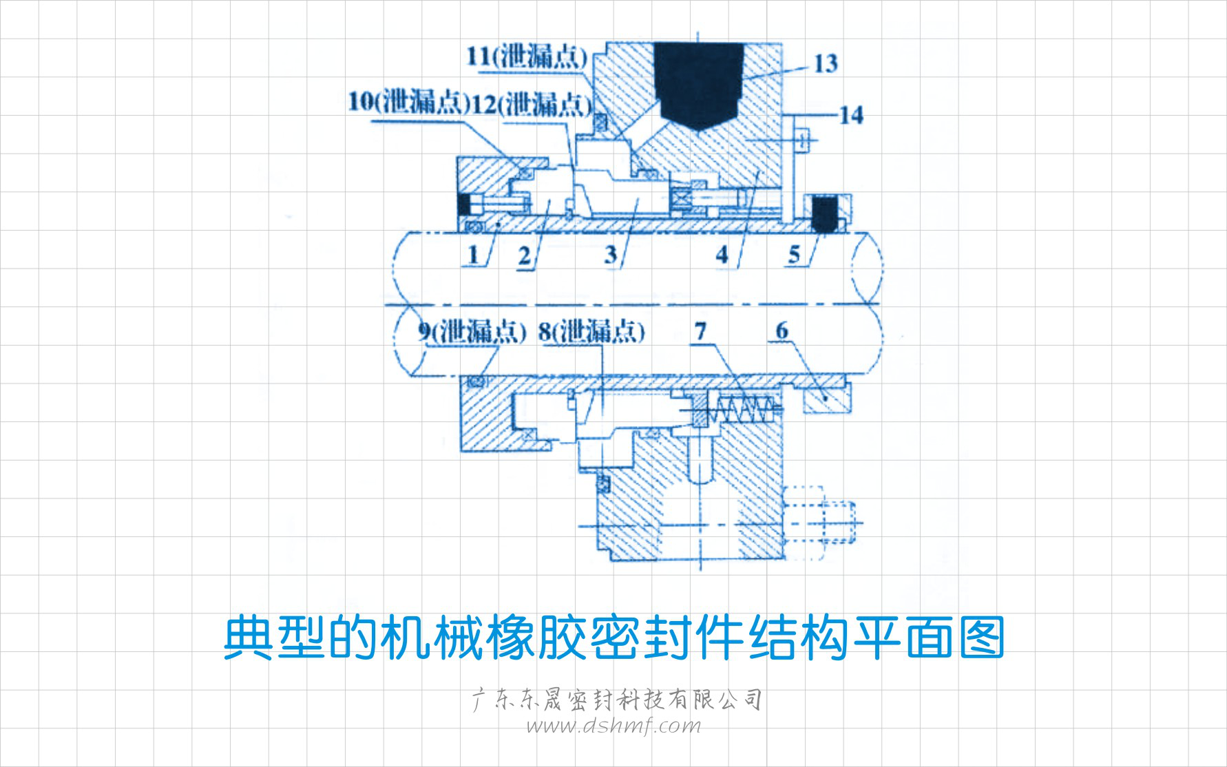 典型的機(jī)械橡膠密封件結(jié)構(gòu)平面圖