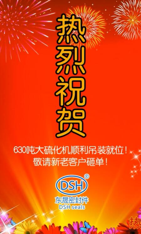 熱烈祝賀：東晟密封件630噸大硫化機(jī)順利吊裝就位！敬請(qǐng)新老客戶砸單！